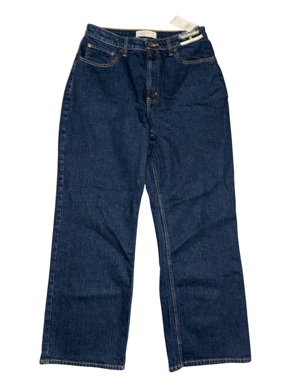 NWT Abercrombie & Fitch Curve Love 90s Relaxed Jeans High Rise Dark Wash 29